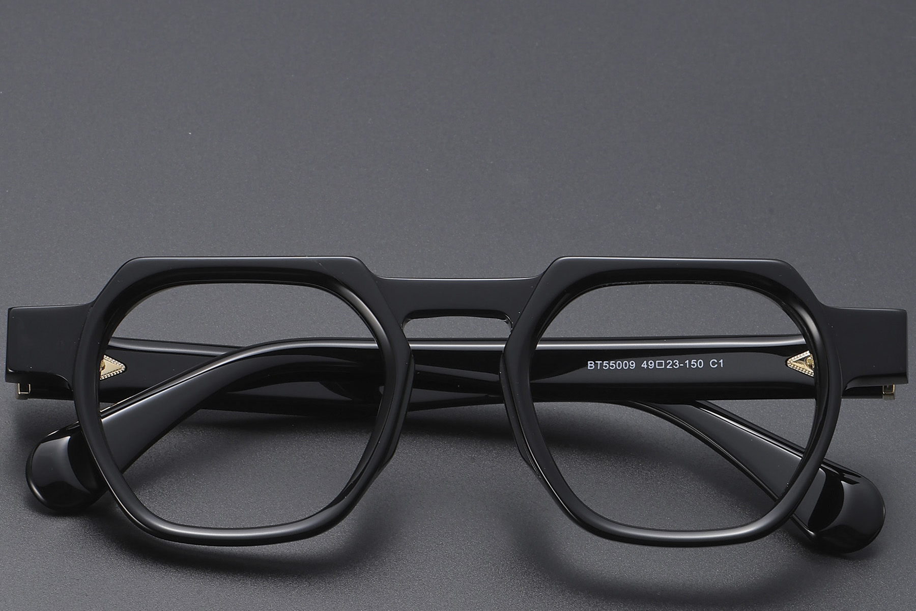 BS1913-0456_Black_Geometric_Acetate_Glasses_front