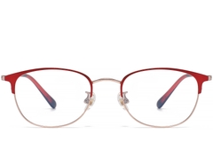 BS1913-0460_Red_Oval_Titanium_Glasses_front