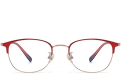 BS1913-0460_Red_Oval_Titanium_Glasses_front