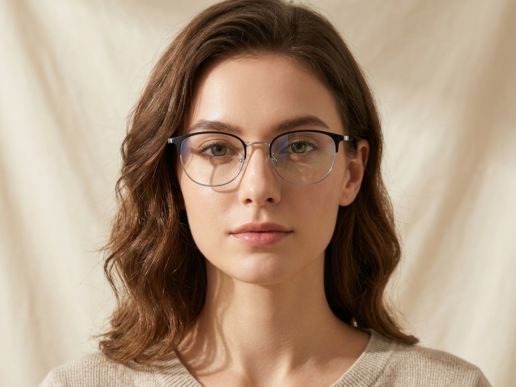 BS1913-0461_Black_Oval_Titanium_Glasses-tryon_female