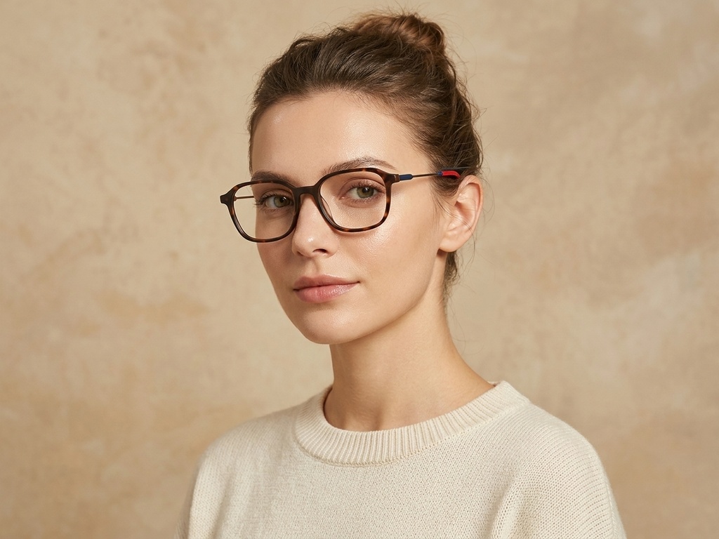 BS1913-0471_Tortoiseshell_Rectangular_Titanium_Glasses-tryon_female