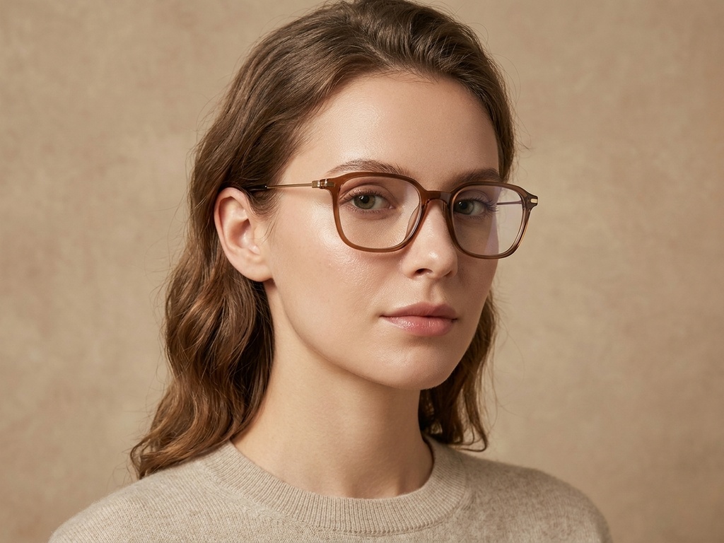 BS1913-0472_Brown_Rectangular_Titanium_Glasses_corner-tryon_female