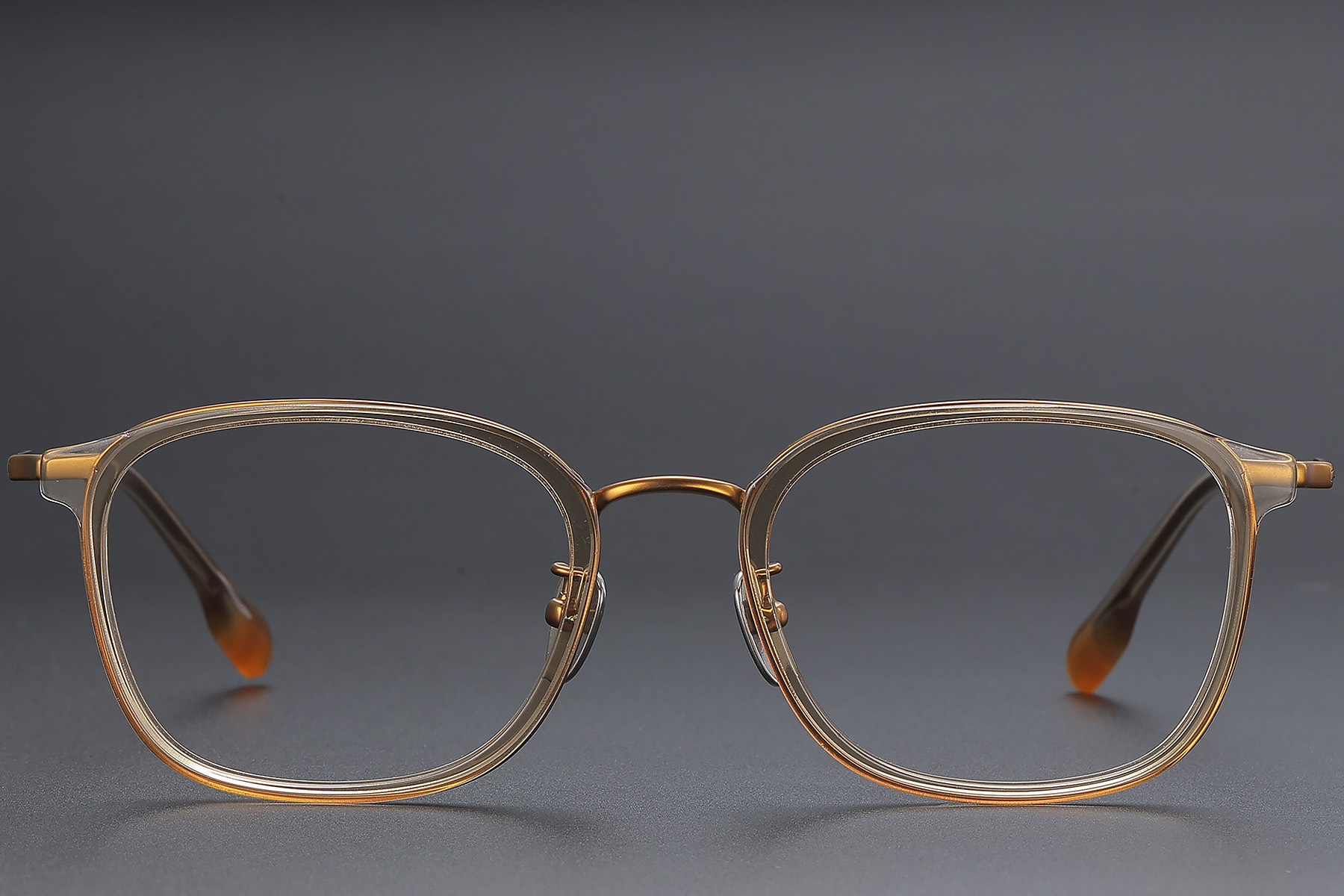 BS1913-0481_Brown_Rectangular_Titanium_Glasses_front
