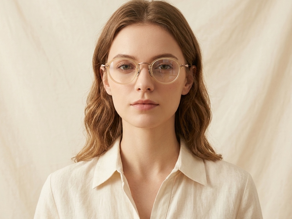 BS1913-0492_Yellow_Oval_Titanium_Glasses-tryon_female