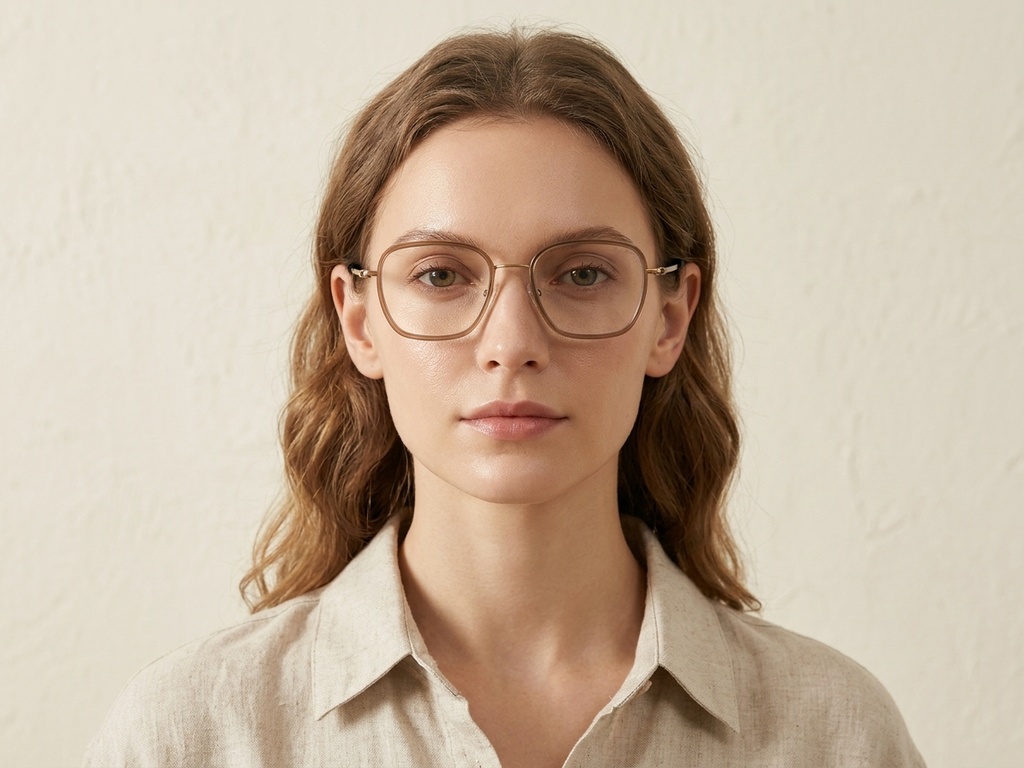 BS1913-0508_Brown_Rectangular_Titanium_Glasses-tryon_female