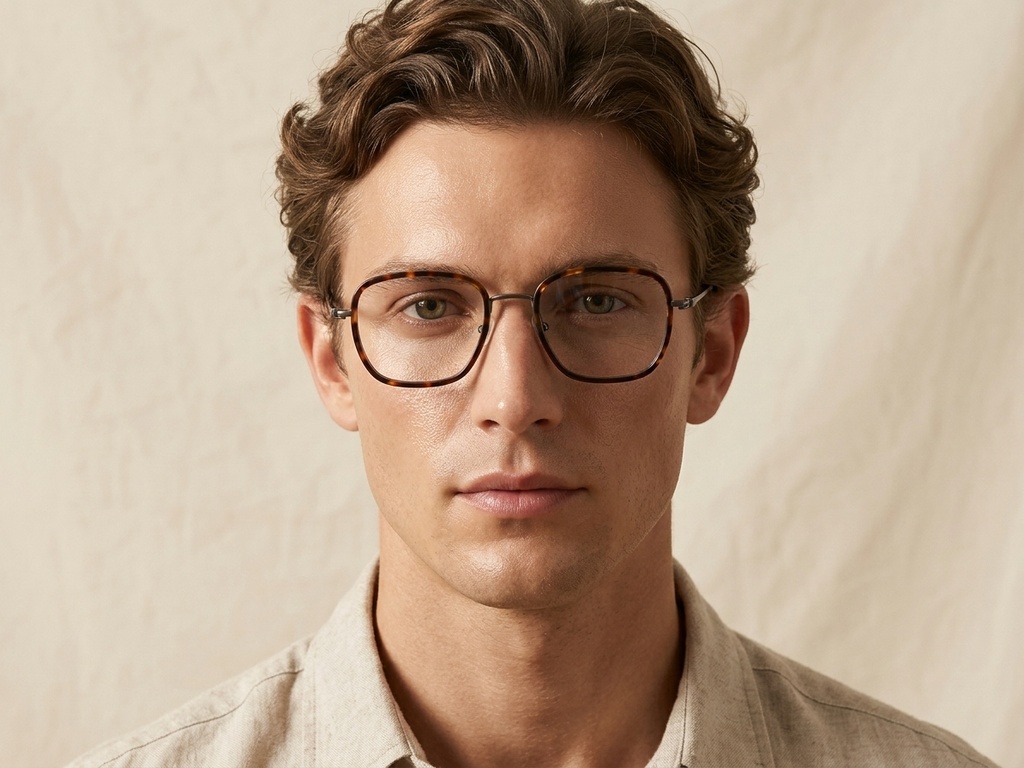 BS1913-0509_Tortoiseshell_Rectangular_Titanium_Glasses-tryon_male