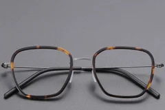 BS1913-0509_Tortoiseshell_Rectangular_Titanium_Glasses_front