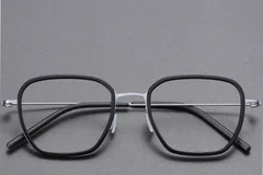 BS1913-0511_Black_Rectangular_Titanium_Glasses_front