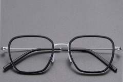 BS1913-0511_Black_Rectangular_Titanium_Glasses_front