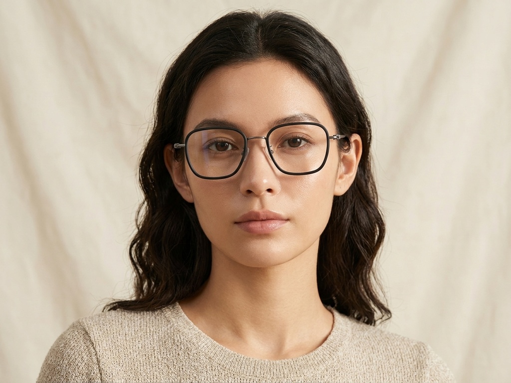 BS1913-0512_Black_Rectangular_Titanium_Glasses-tryon_female