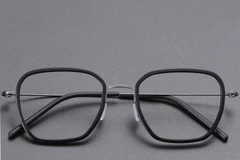 BS1913-0512_Black_Rectangular_Titanium_Glasses_front