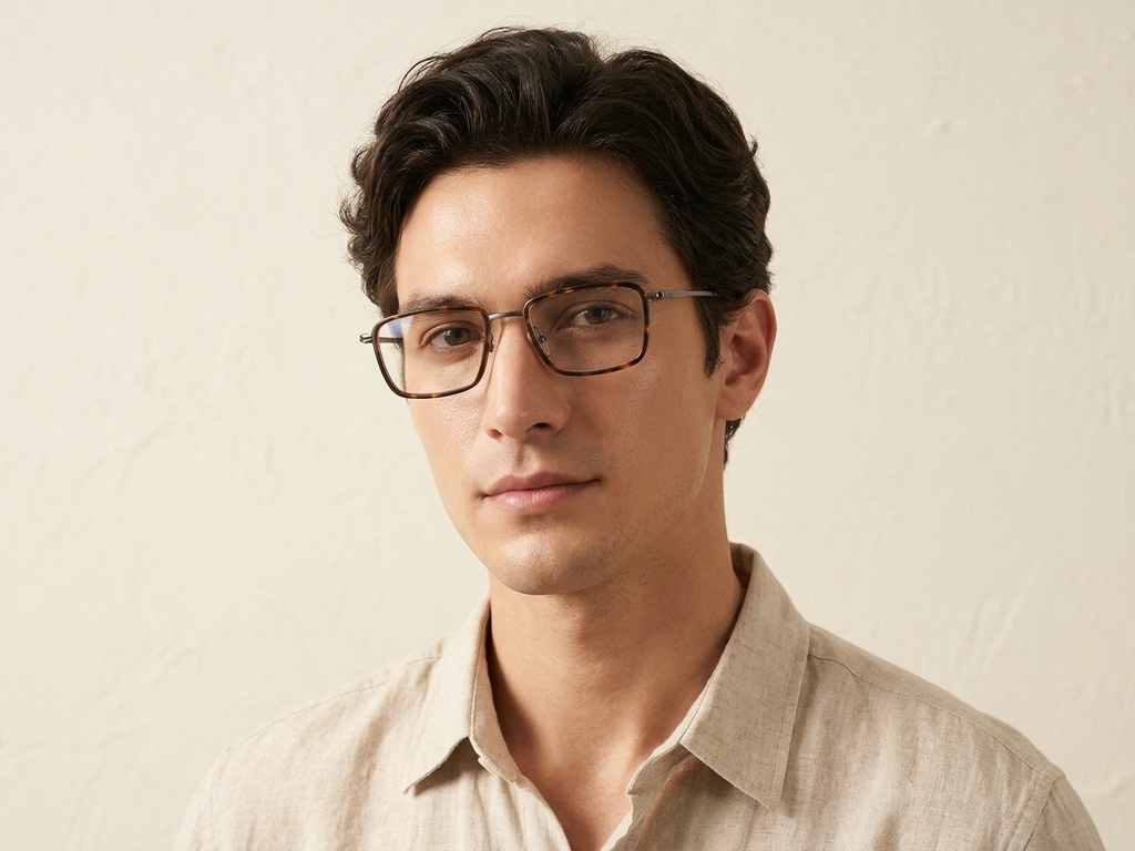 BS1913-0515_Tortoiseshell_Rectangular_Titanium_Glasses-tryon_male