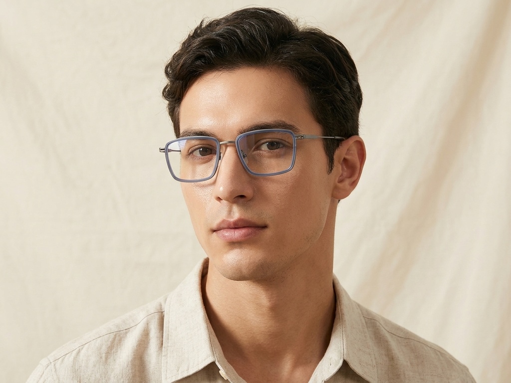 BS1913-0517_Blue_Rectangular_Titanium_Glasses-tryon_male