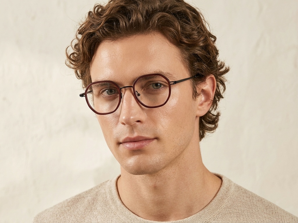 BS1913-0521_Red_Geometric_Titanium_Glasses-tryon_male