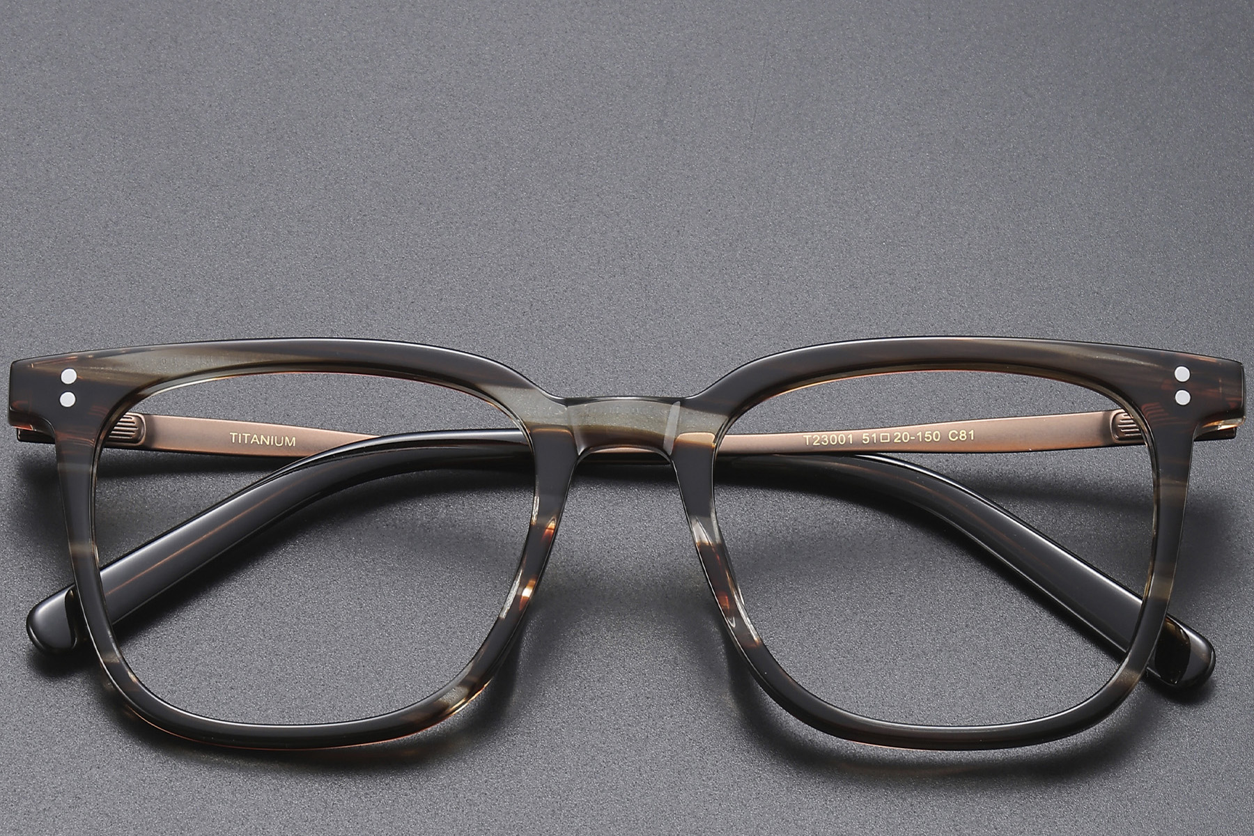 BS1913-0540_Brown_Rectangular_Titanium_Glasses_front