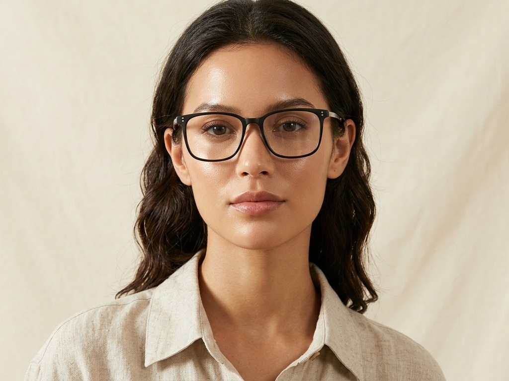 BS1913-0548_Black_Rectangular_Titanium_Glasses-tryon_female