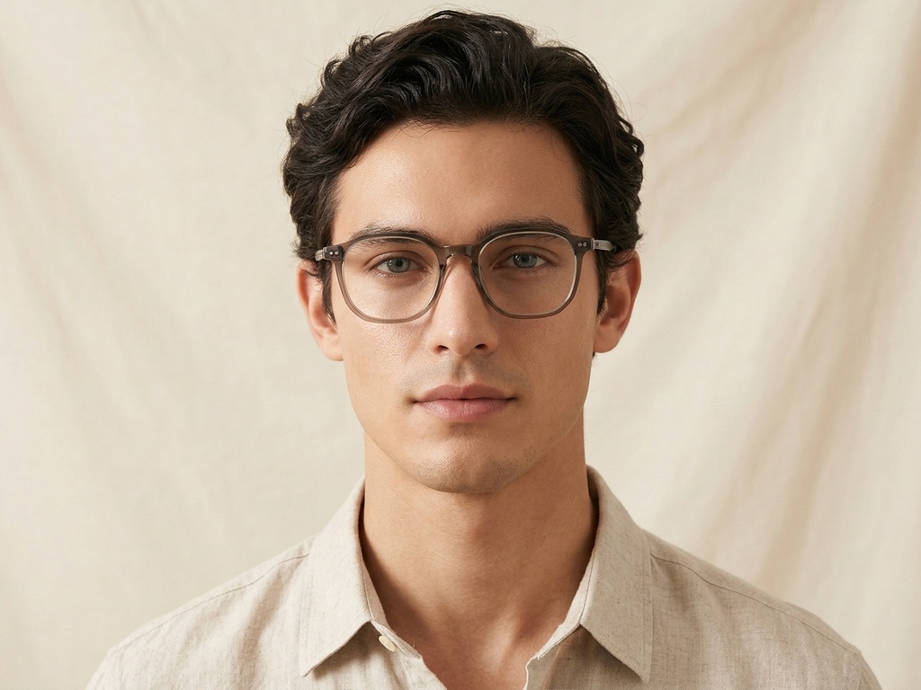 BS1913-0551_Green_Rectangular_Titanium_Glasses_corner-tryon_male