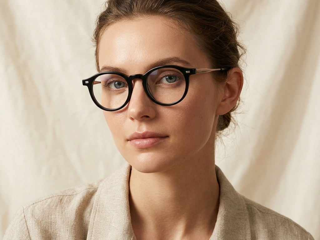 BS1913-0556_Black_Oval_Titanium_Glasses-tryon_female