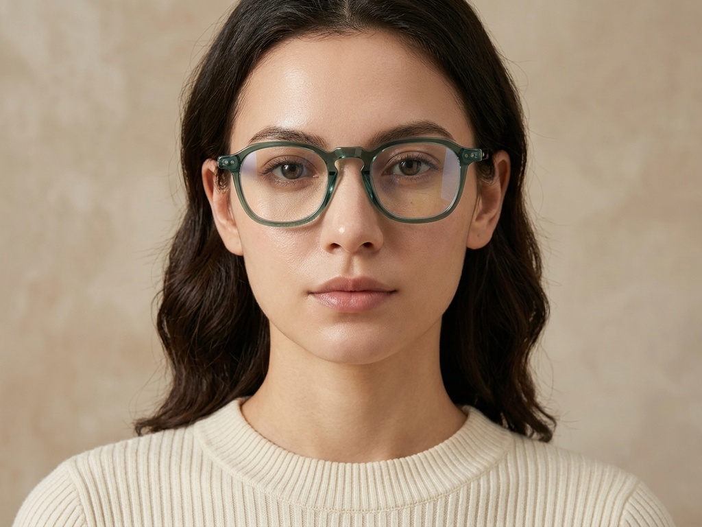 BS1913-0566_Green_Rectangular_Titanium_Glasses-tryon_female