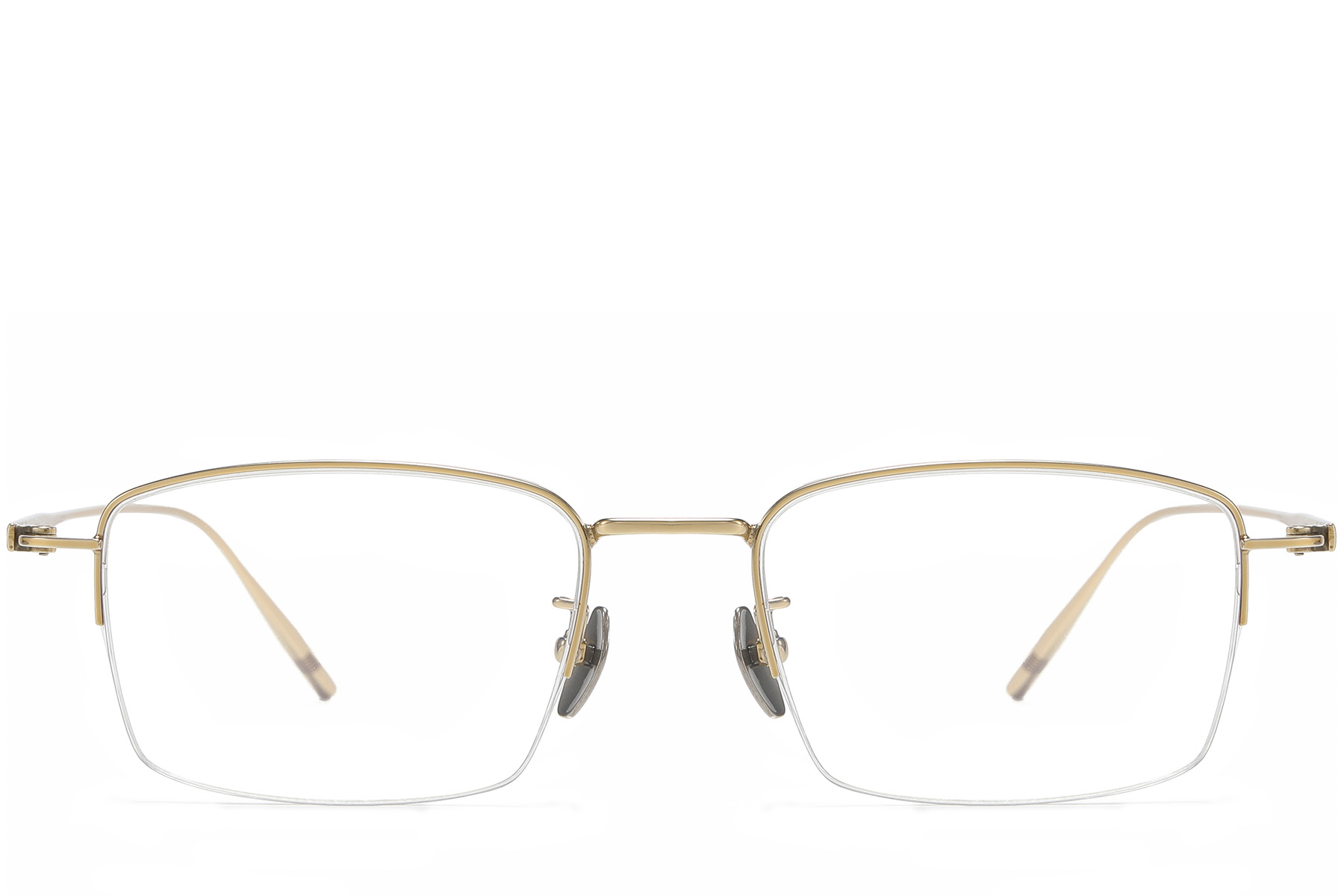 BS1913-0570_Golden_Semi-rimless_Titanium_Glasses_front