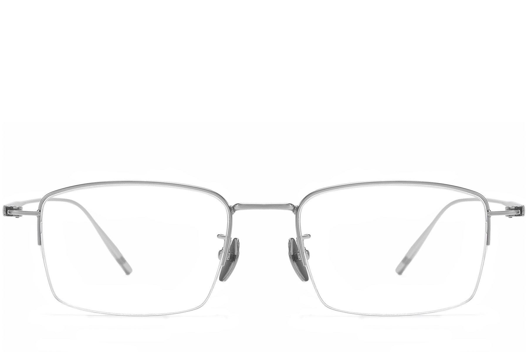 BS1913-0571_Silver_Semi-rimless_Titanium_Glasses_front