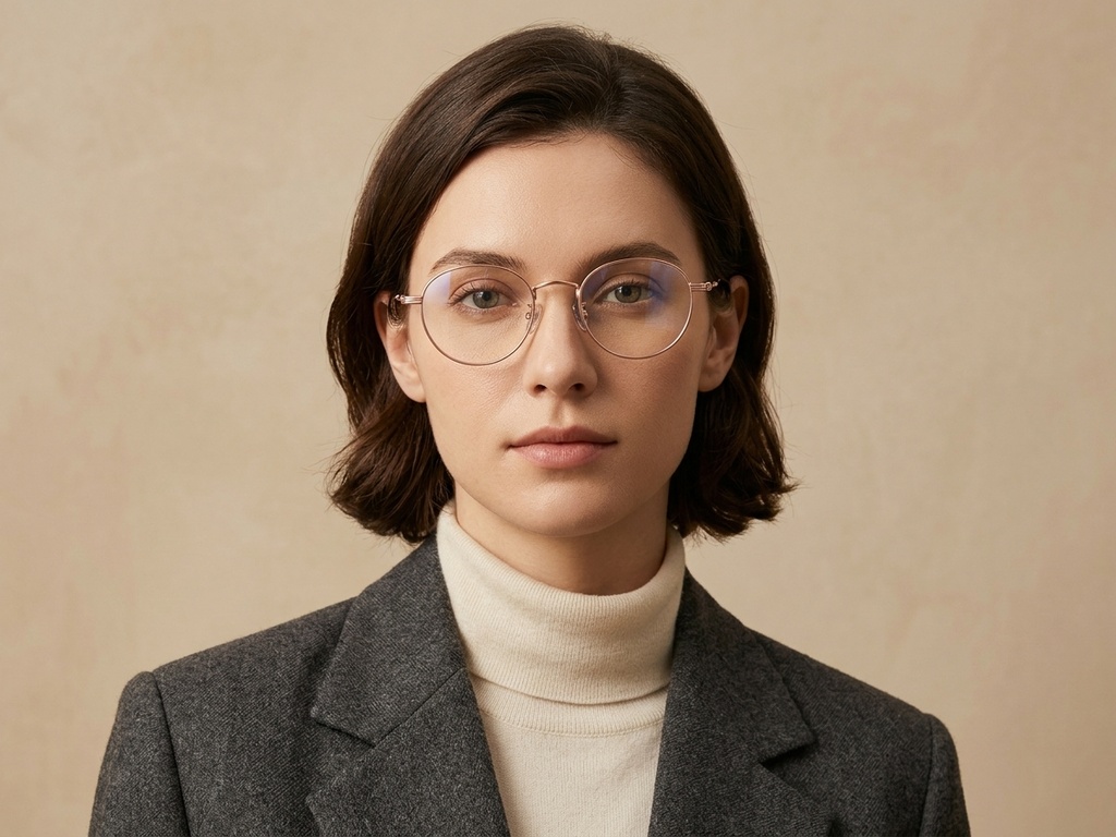 BS1913-0576_Pink_Oval_Titanium_Glasses-tryon_female
