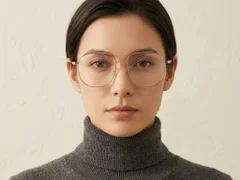 BS1913-0579_Golden_Geometric_Titanium_Glasses-tryon_female