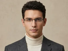 BS1913-0582_Black_Semi-rimless_Titanium_Glasses-tryon_male