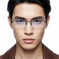 bs1913-0582_black_semi-rimless_titanium_glasses_model