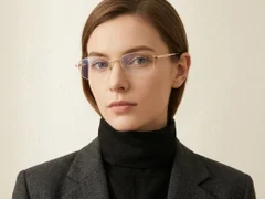 BS1913-0583_Golden_Semi-rimless_Titanium_Glasses-tryon_female