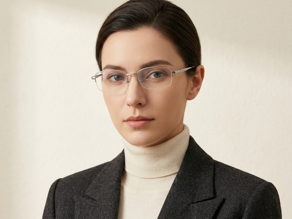 BS1913-0584_Silver_Semi-rimless_Titanium_Glasses-tryon_female