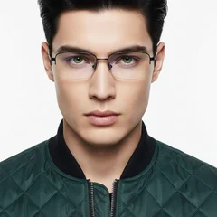 bs1913-0586_black_semi-rimless_titanium_glasses_model