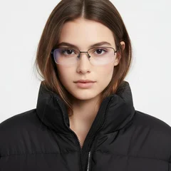 bs1913-0586_black_semi-rimless_titanium_glasses_model