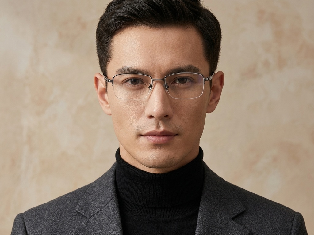 BS1913-0589_Grey_Semi-rimless_Titanium_Glasses_corner-tryon_male