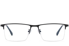 BS1913-0592_Silver_Semi-rimless_Titanium_Glasses_front