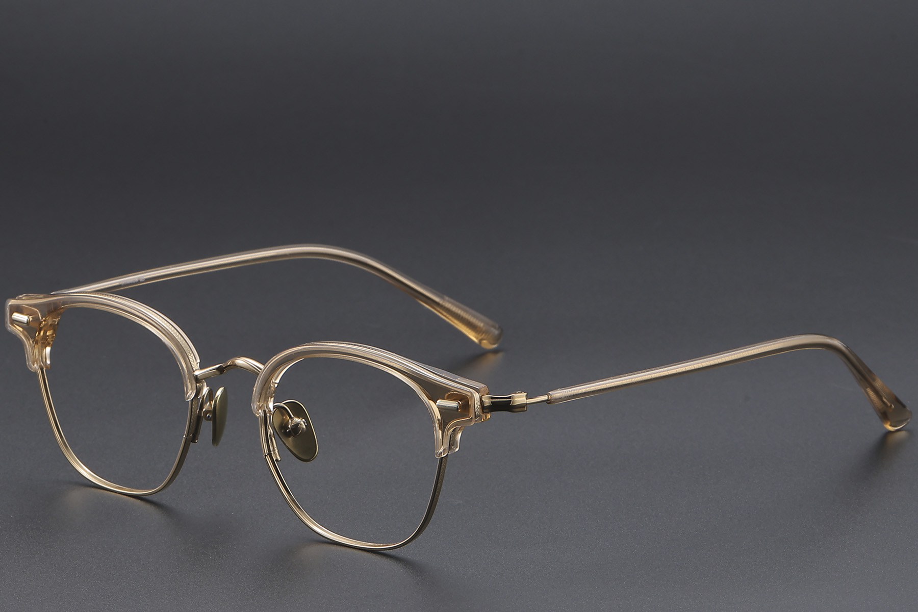 BS1913-0608_Golden_Semi-rimless_Metal_glasses_corner