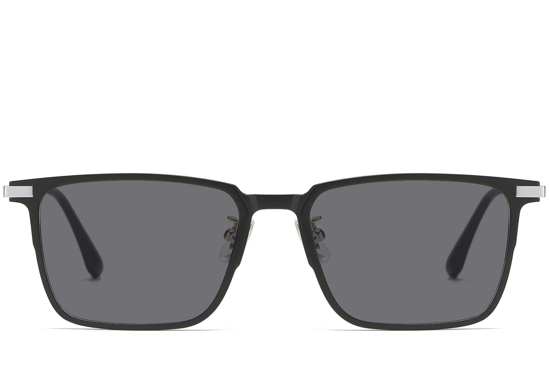 BS1913-0620_Black_Rectangular_TR90_clip-on_sunglasses_front