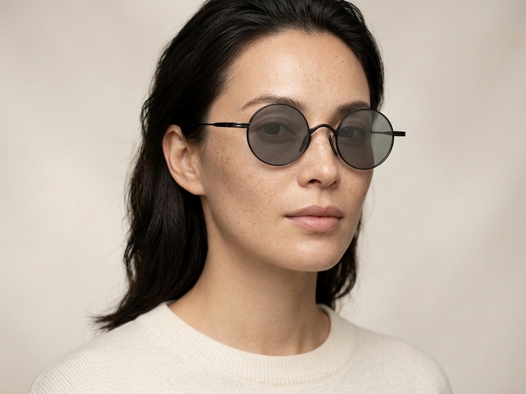 BS1913-0628_Black_Round_Titanium_sunglasses-tryon_female