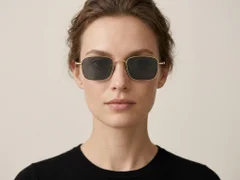 BS1913-0637_Golden_Rectangular_Titanium_sunglasses-tryon_female