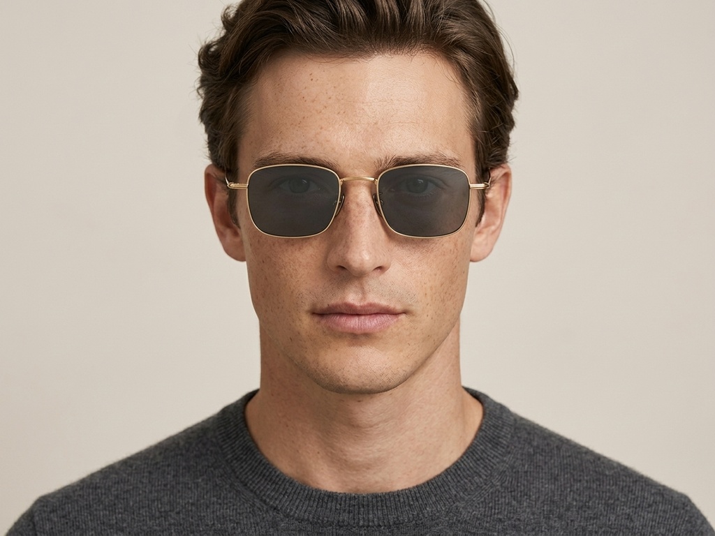 BS1913-0637_Golden_Rectangular_Titanium_sunglasses-tryon_male