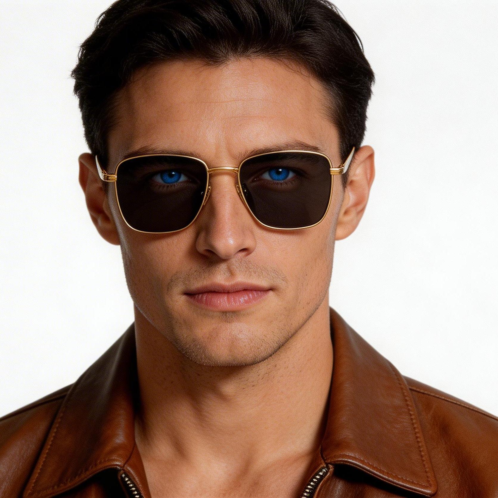 bs1913-0637_golden_rectangular_titanium_sunglasses_model