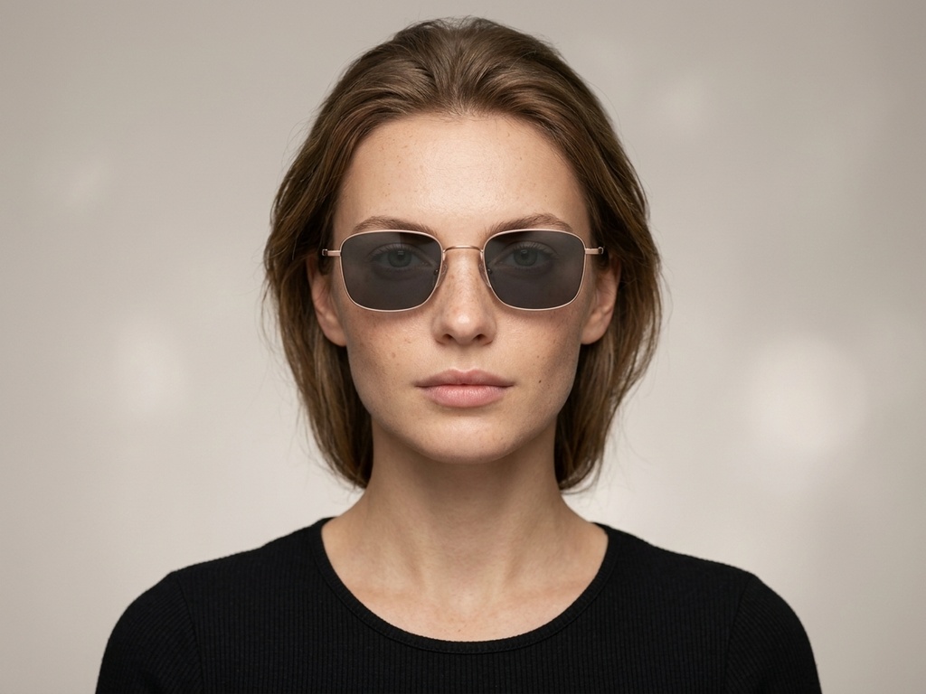 BS1913-0644_Pink_Rectangular_Titanium_sunglasses-tryon_female