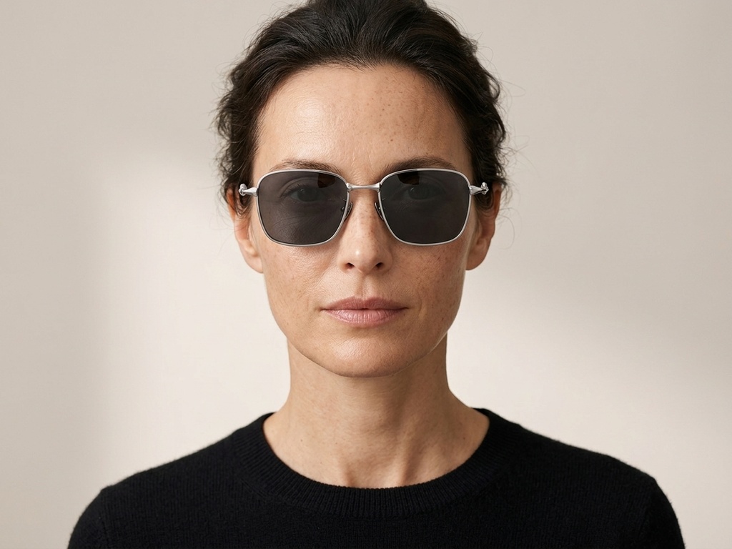 BS1913-0645_Silver_Rectangular_Titanium_sunglasses_corner-tryon_female