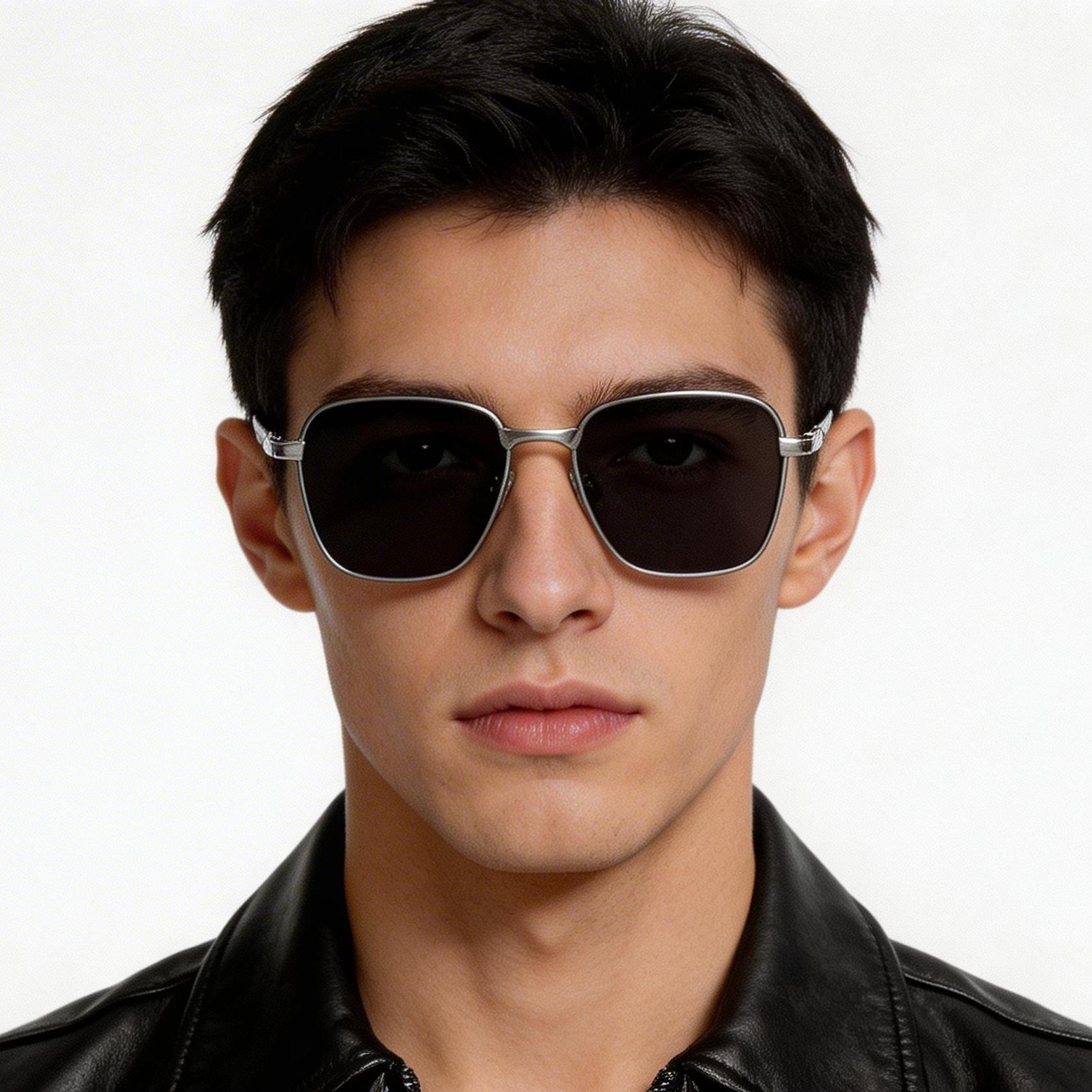 bs1913-0645_silver_rectangular_titanium_sunglasses_model