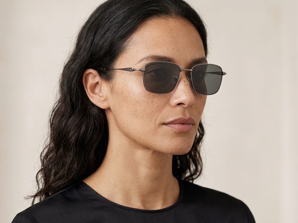 BS1913-0648_Grey_Rectangular_Titanium_sunglasses-tryon_female