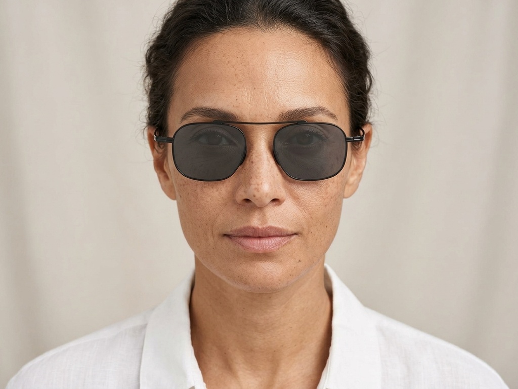 BS1913-0649_Black_Aviator_Titanium_sunglasses-tryon_female