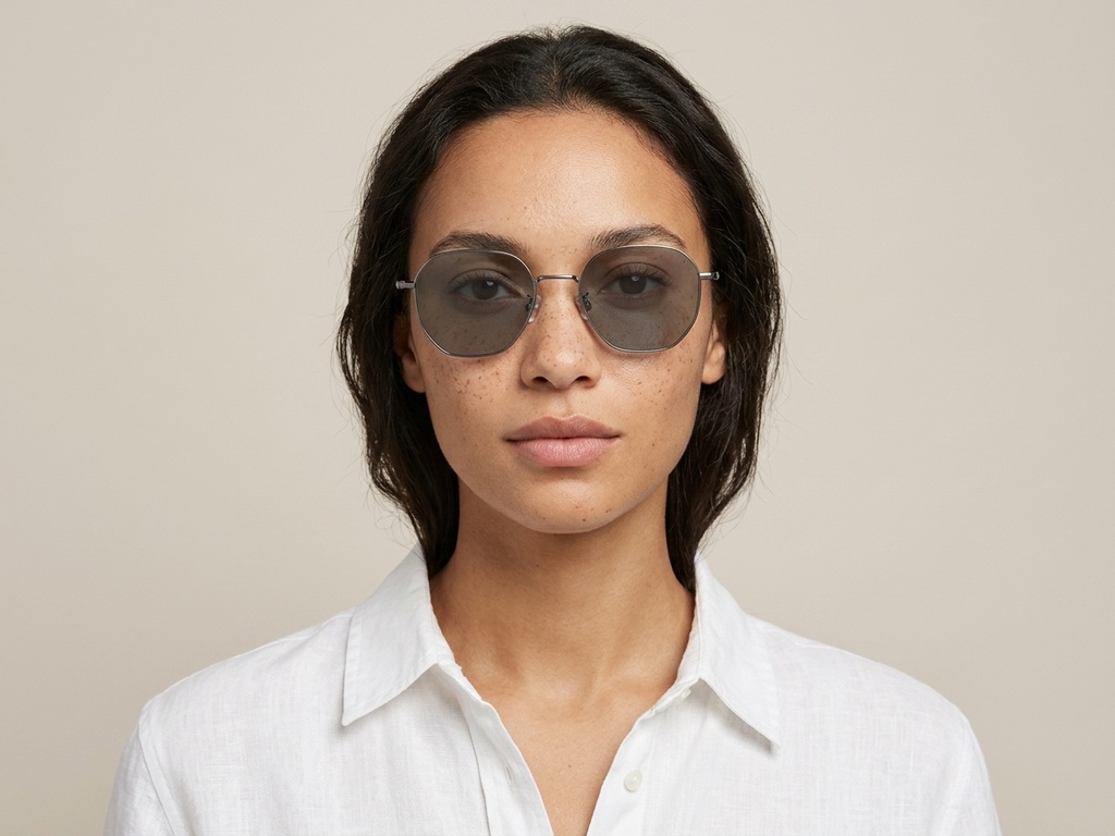 BS1913-0657_Grey_Geometric_Titanium_sunglasses-tryon_female