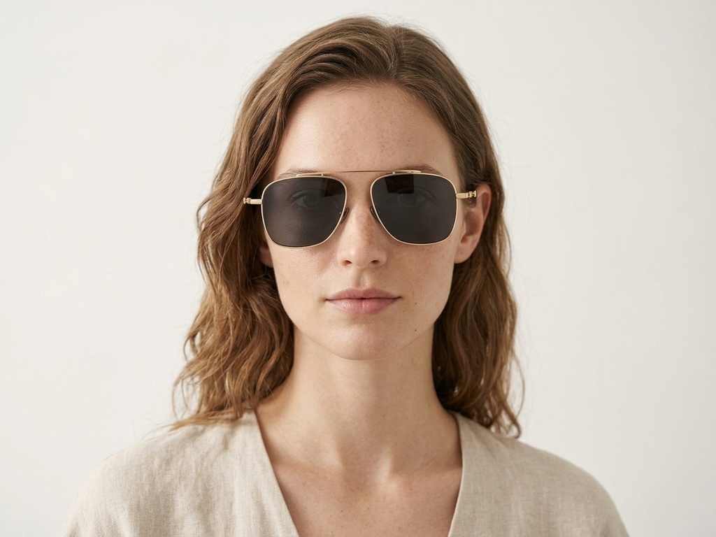 BS1913-0659_Golden_Aviator_Titanium_sunglasses-tryon_female