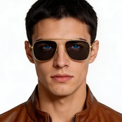 bs1913-0659_golden_aviator_titanium_sunglasses_model