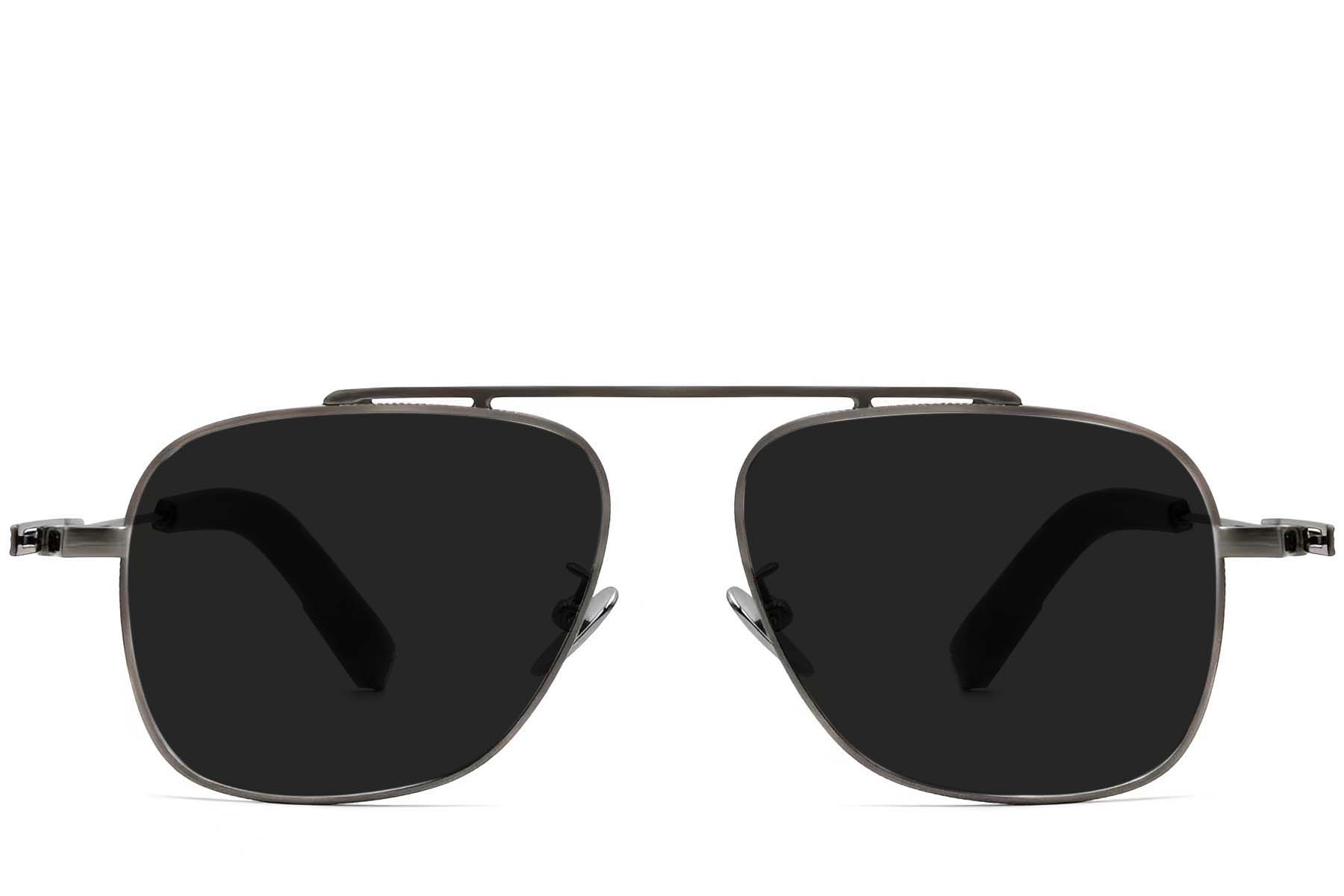 BS1913-0661_Grey_Aviator_Titanium_sunglasses_front